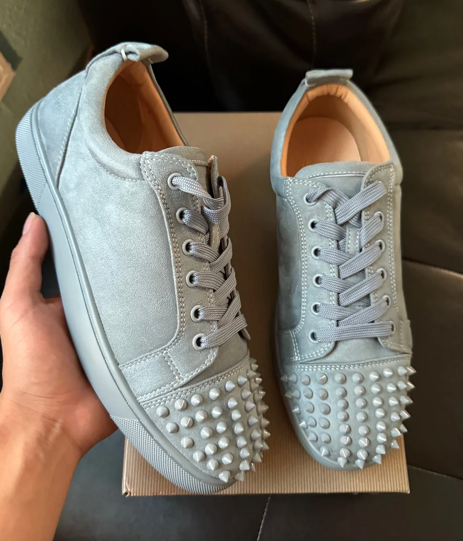 Christian Louvoutin Gray Spikes